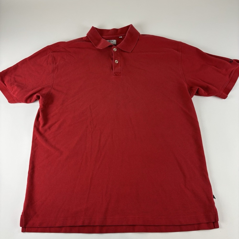 Vintage Men's Callaway Golf Sport Red Polo‎ Shirt XXL Short Sleeve Cotton